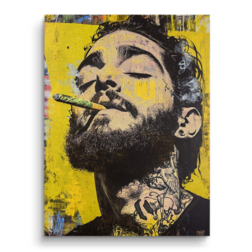 Retrato callejero con humo - cuadro en lienzo