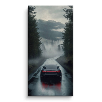 Porsche Inspired Misty Road Escape Canvas Art