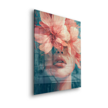 Flower Veil Portrait Acrylic Glass Art
