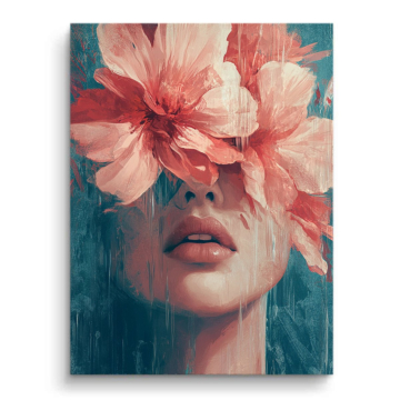 Porträt mit Blumenschleier - PVC-Bild matt