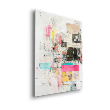 Abstrakte urbane Collage - Acrylglasbild