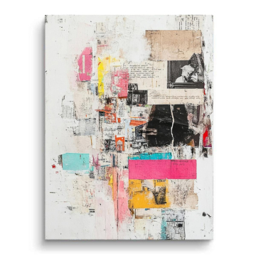 Collage urbain abstrait - tableau PVC mat