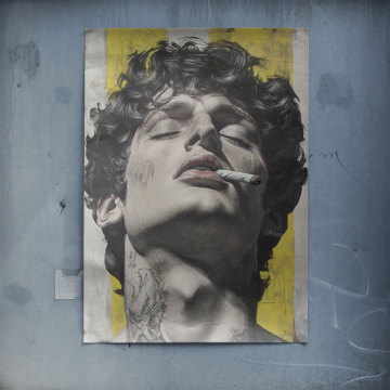 Portrait rebelle à la cigarette - poster