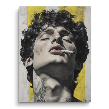 Cigarette portret buntownika - obraz na matowym PVC