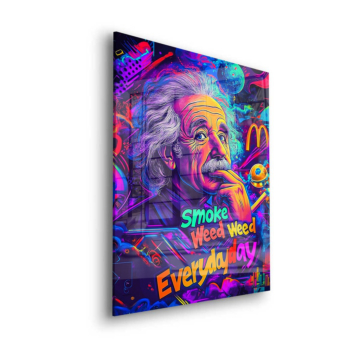 Einstein Inspired Neon Weed Poster Acrylic Glass Art