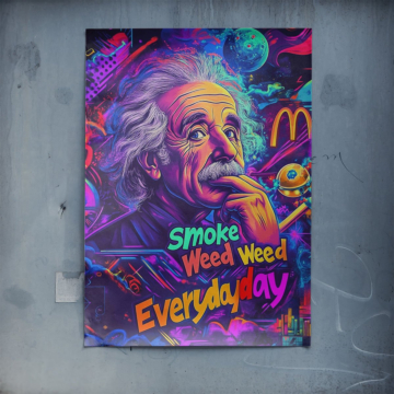 Neonowy plakat inspirowany Einsteinem - plakat