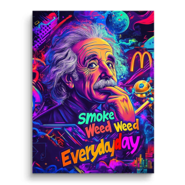 Neon-Weed-Plakatmotiv inspiriert von Einstein - PVC-Bild matt