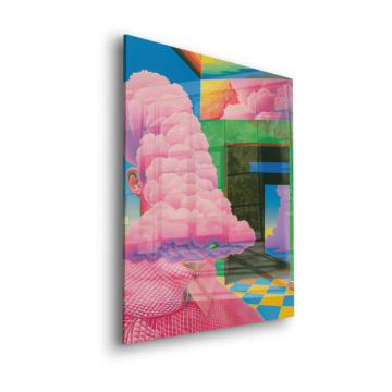 Surréaliste rose nuage room - tableau en verre acrylique