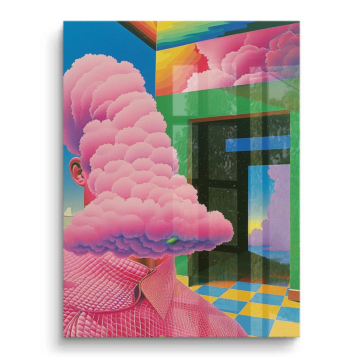Surréaliste rose nuage room - tableau PVC brillant