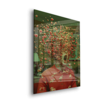 Flower Head Surreal Portrait Acrylic Glass Art