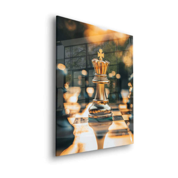 Golden Chess King Acrylic Glass Art