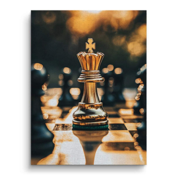 Golden Chess King Canvas Art