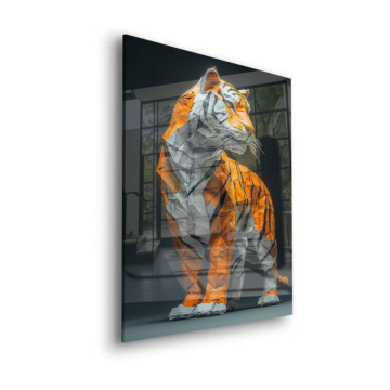 Low-Poly-Tiger - Acrylglasbild