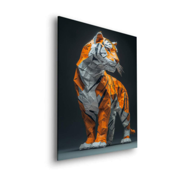 Tigre low poly - tableau Dibond mat