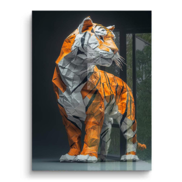 Low-Poly-Tiger - PVC-Bild glänzend
