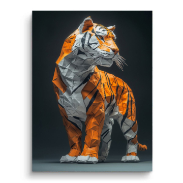 Tigre low poly - tableau PVC mat