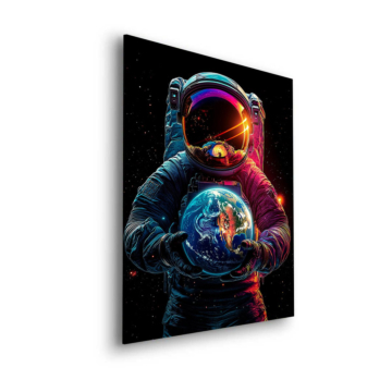 Astronaut Holding Earth Dibond Matt Art
