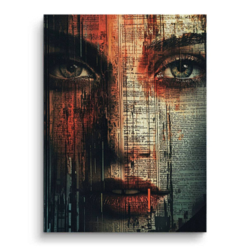 Visage urbain abstrait - tableau sur toile