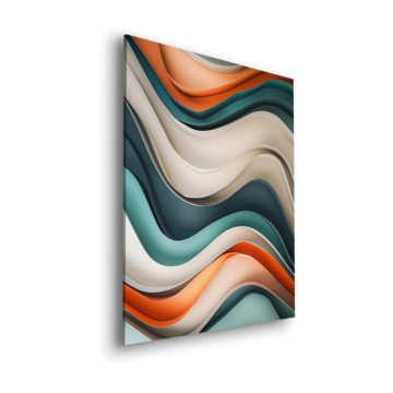 Abstrait aux vagues superposées - tableau Dibond mat