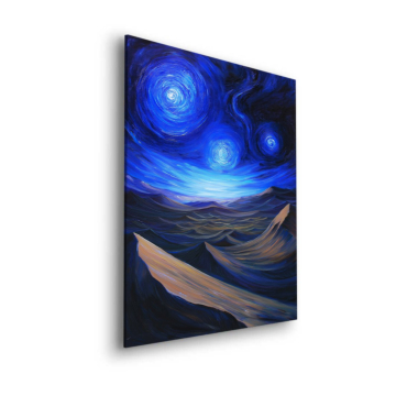 Baleine sous nuit étoilée - tableau Dibond mat