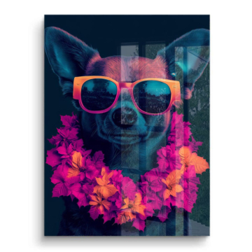 Chihuahua-Party mit Sonnenbrille - PVC-Bild glänzend