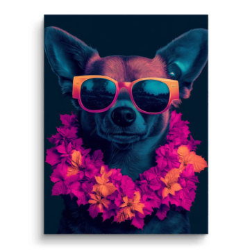 Chihuahua-Party mit Sonnenbrille - PVC-Bild matt