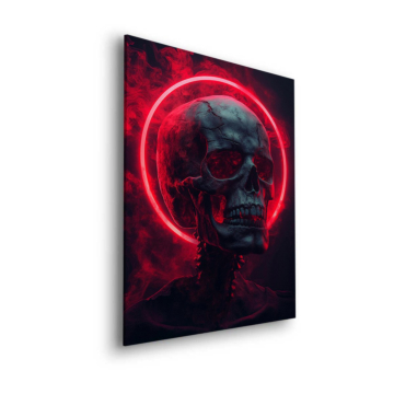 Calavera carmesí con halo - cuadro Dibond mate