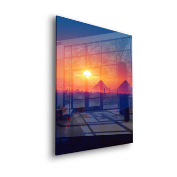 Pyramidenlandschaft bei Sonnenuntergang - Acrylglasbild