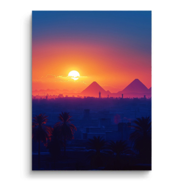 Pyramid Sunset Landscape PVC Matt Art