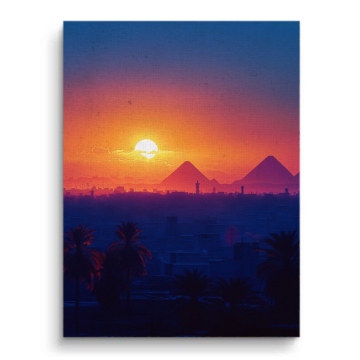 Pyramidenlandschaft bei Sonnenuntergang - Leinwandbild
