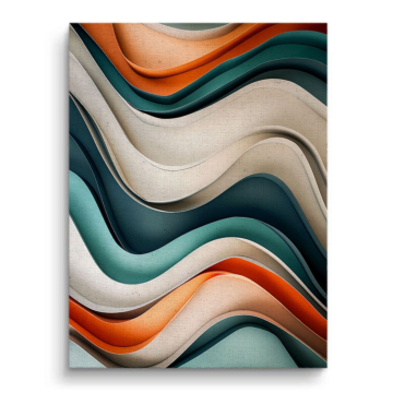 Abstracto de olas superpuestas - cuadro en lienzo