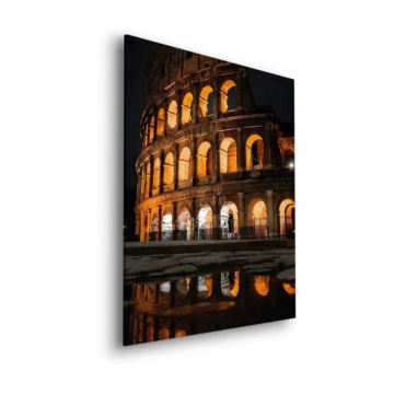 Reflejo nocturno del Coliseo de Roma - cuadro Dibond mate