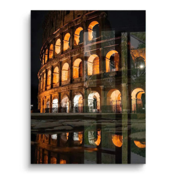 Reflejo nocturno del Coliseo de Roma - cuadro PVC brillante
