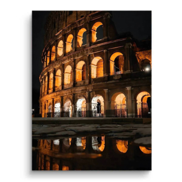 Colisée de Rome en reflet nocturne - tableau PVC mat