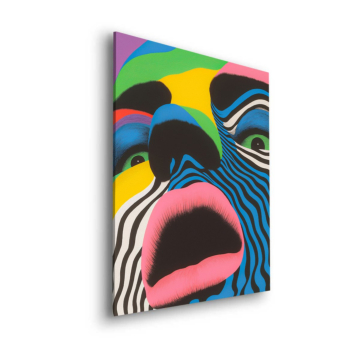 Visage abstrait coloré - tableau Dibond mat
