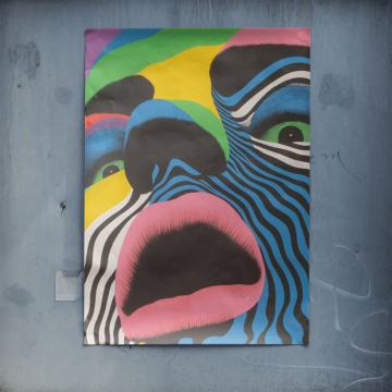 Farbenfrohes abstraktes Gesicht - Poster
