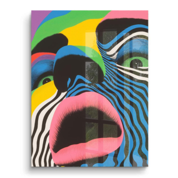 Visage abstrait coloré - tableau PVC brillant