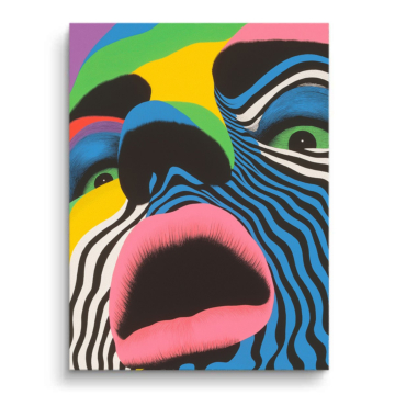 Visage abstrait coloré - tableau PVC mat