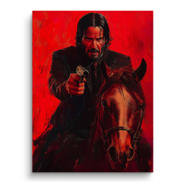 John Wick Inspired Horse Rider Canvas Art