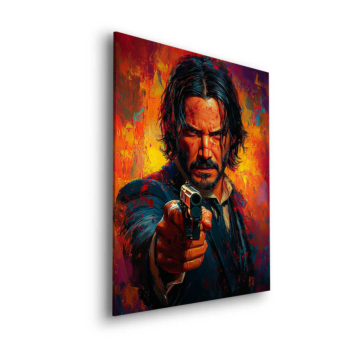 Retrato ardiente inspirado en John Wick - cuadro Dibond mate