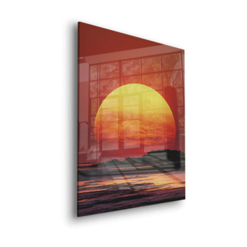 Minimalistischer Sonnenuntergang am Ozean - Acrylglasbild