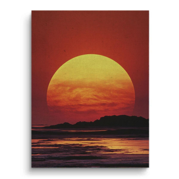 Minimalistischer Sonnenuntergang am Ozean - Leinwandbild