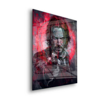 Waffenporträt inspiriert von John Wick - Acrylglasbild