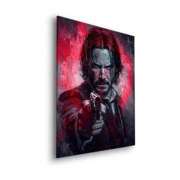 Retrato con pistola inspirado en John Wick - cuadro Dibond mate