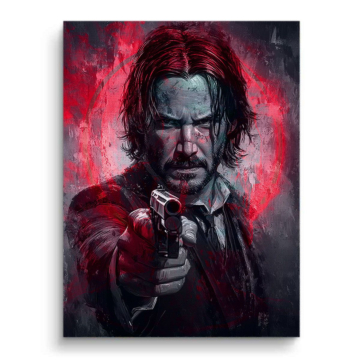 John Wick Inspired Gun Portrait Canvas Art