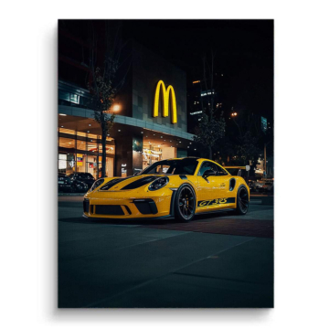 Porsche McDonalds Yellow Speedster Canvas Art