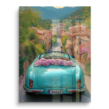 Mercedes 300SL Blossom Road PVC Gloss Art