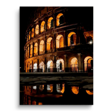 Reflejo nocturno del Coliseo de Roma - cuadro en lienzo