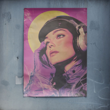 cosmique casque audio femme - poster