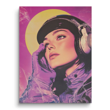 cosmique casque audio femme - tableau PVC mat